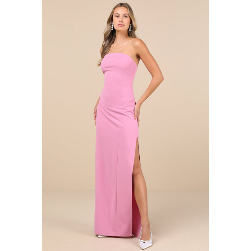 Lulus Icon Light Pink Strapless Column Maxi Dress - Size S